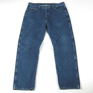 Wrangler Jeans Mens 36x30 Straight Leg 96501MR Dark Blue Wash